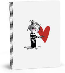 Libreta espiral La Volatil - Corazón A4 - 80 hojas