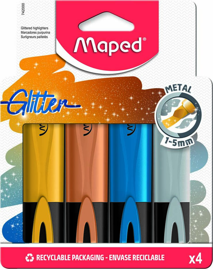 Retoladors fluorescents Maped Metal 4 colors