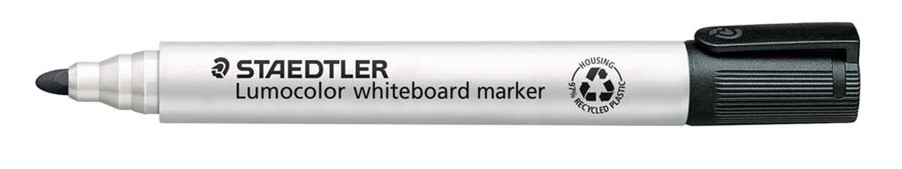 Retoladorspissarra blanca Staedtler Lumocolor 351 negre 10u
