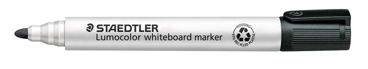 Retoladorspissarra blanca Staedtler Lumocolor 351 negre 10u