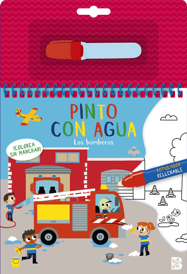 Pinto con agua los bomberos