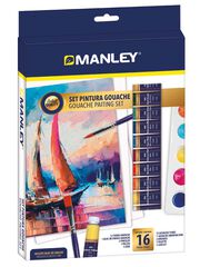 Set pintura gouache Manley 16 piezas