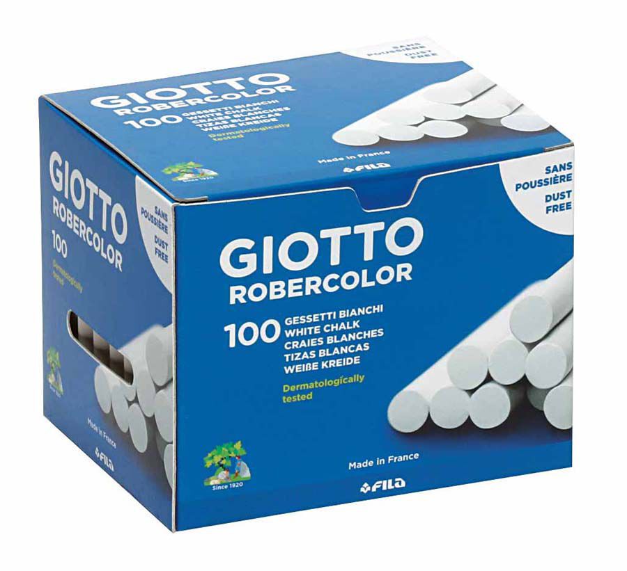 Tiza antipolvo Giotto Robercolor blanco 100u