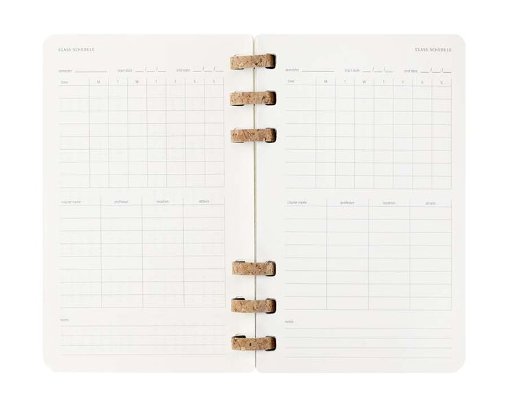 Agenda escolar espiral moleske tapa blanda sem/vista L 2025-26 negro