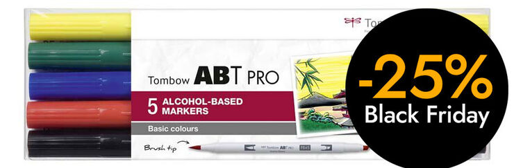 Retolador Tombow Abt Pro Dual Brush bàsics 5 colors