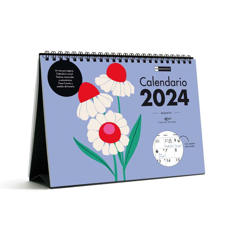 Calendario mesa MiquelRius A5 2024 cast Flores