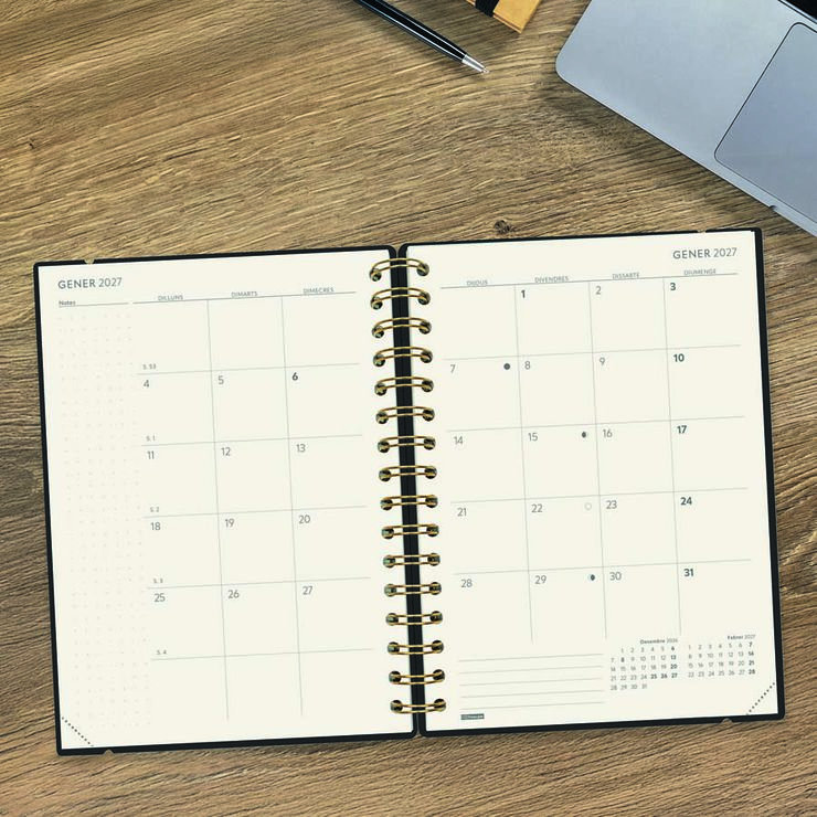 Agenda Finocam 16M Haiku E10 Sem/Vista Catal&aacute;n 2026-27 Negro