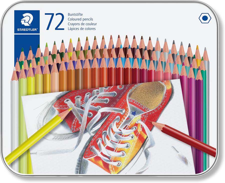 L&aacute;pices Staedtler 175 72 colores caja metal