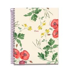 Notebook 4 A5 100 hojas 5x5 Miquelrius Botanical Amapola