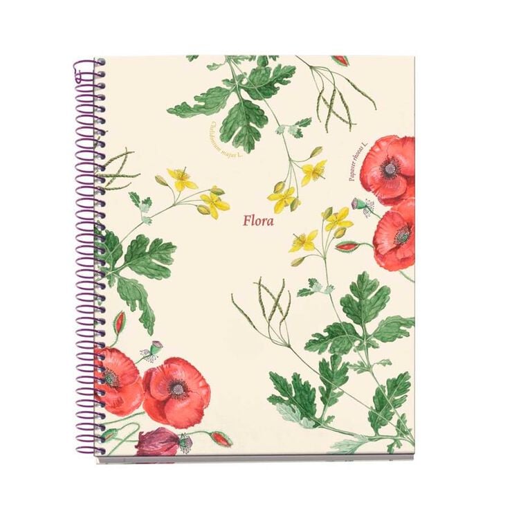 Notebook 4 A5 100 hojas 5x5 Miquelrius Botanical Amapola