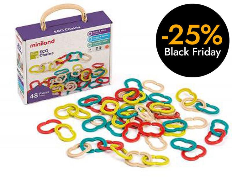 Anillas encajables Eco Friendly Miniland 48 piezas