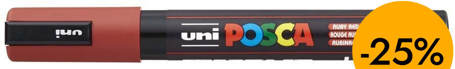 Rotulador Posa PC-5M 1,8-2,5mm rojo rub&iacute;