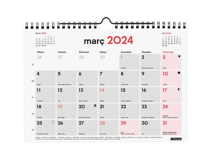 Calendari paret Finocam Escriure S 2024 cat