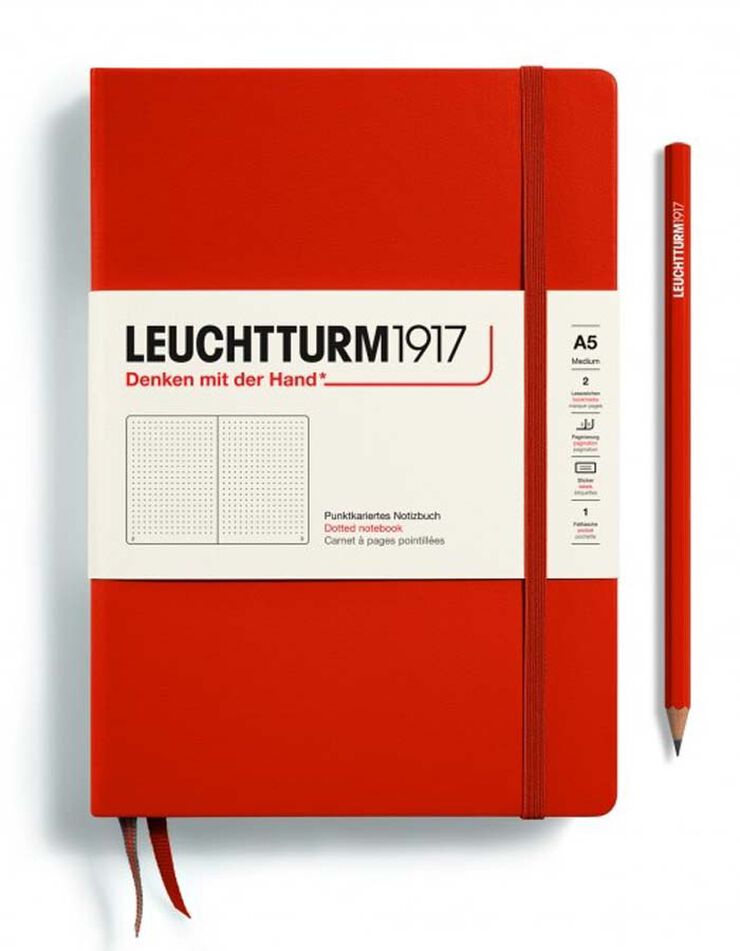 Libreta Leuchtturm A5 tapa dura dots port red