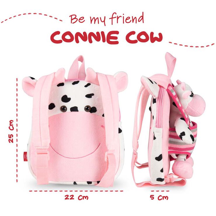 Mochila reversible con Peluche Vaca Perletti