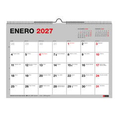 Calendario Miquelrius Pared 21x15 Castellano 2027 B&aacute;sico