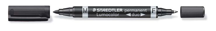 Rotuladores permanentes Staedtler Lumocolor negro 4u