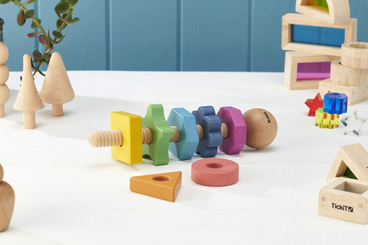 Twister formas de madera arcoíris