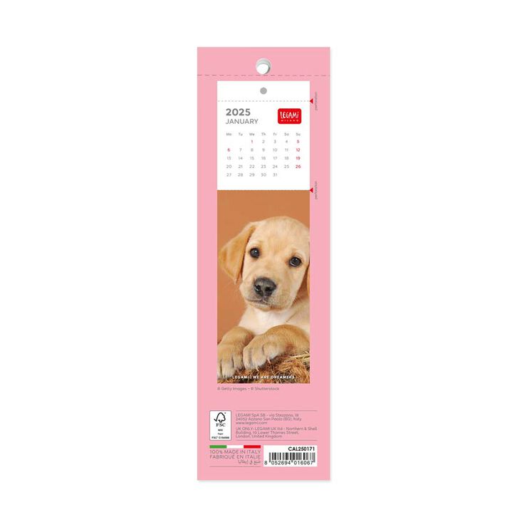 Calendario Marcapáginas Legami m/vista 2025 Puppies