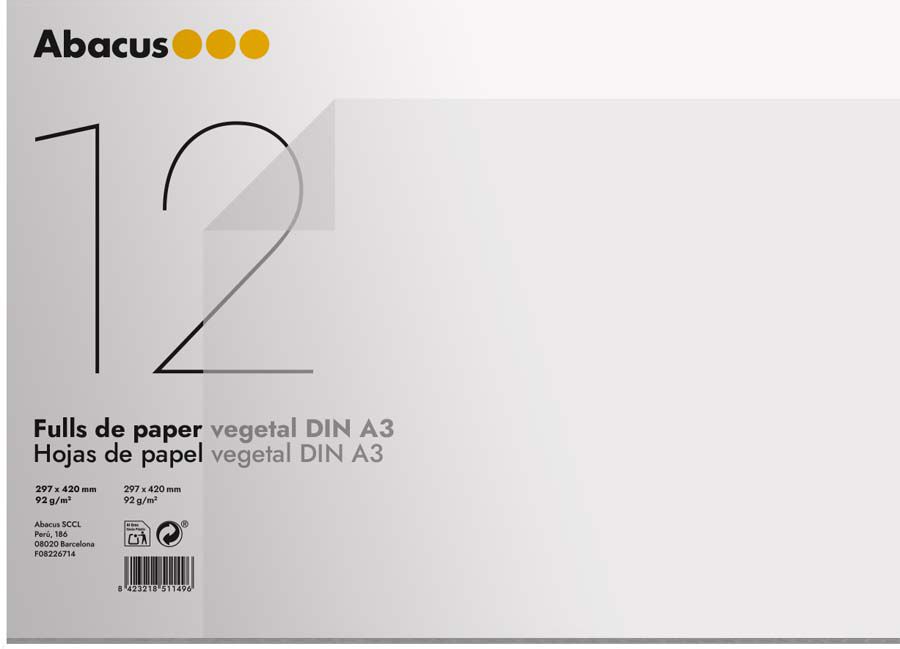 Paper Vegetal A3 Abacus 12 fulls