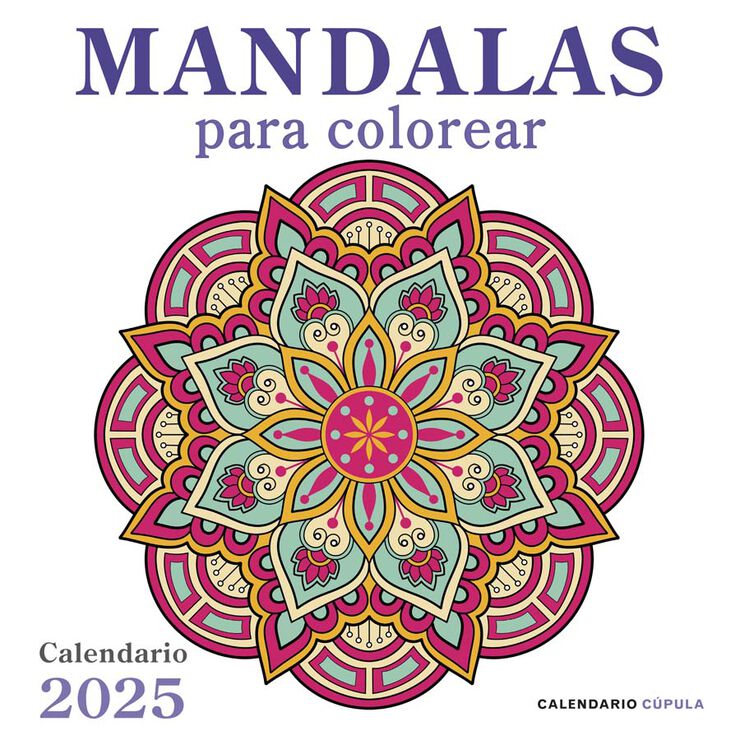 Calendario pared castellano 2025 Mandalas para colorear