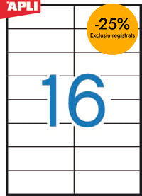 Etiqueta Apli Inkjet/Laser/Fotoc.37x105mm 100 hojas