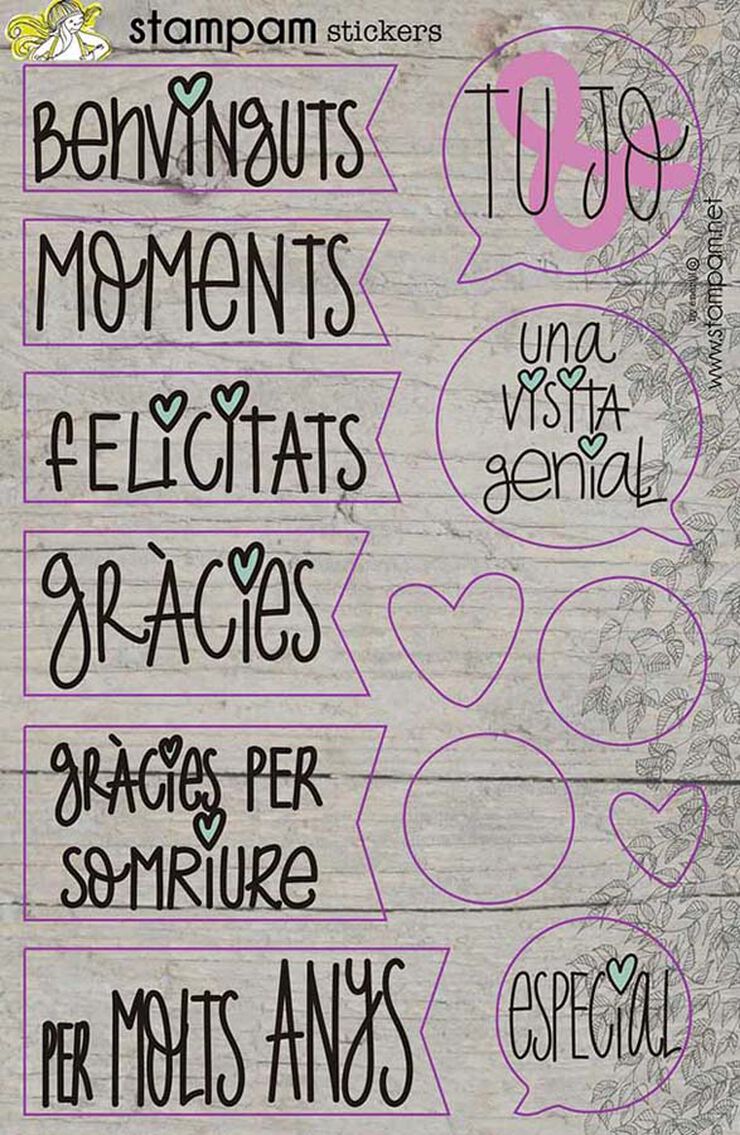 Stickers fusta Stampam Missatges