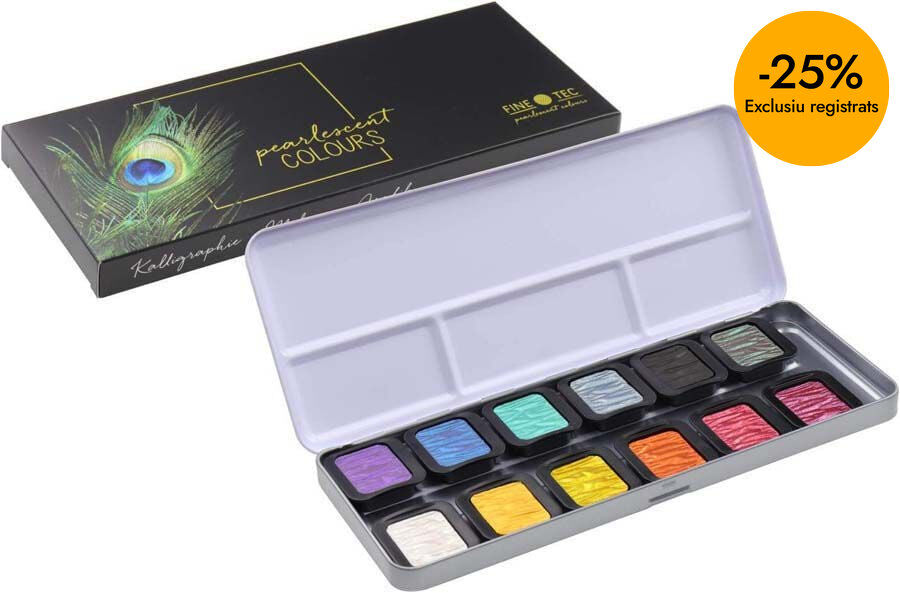 Aquarel&middot;la FINETEC&reg; Rainbow nacarat 12 colors