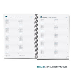 Agenda Miquelrius Espiral Plus Dia P&agrave;gina Multiling&uuml;e 2027 Calm Aqua