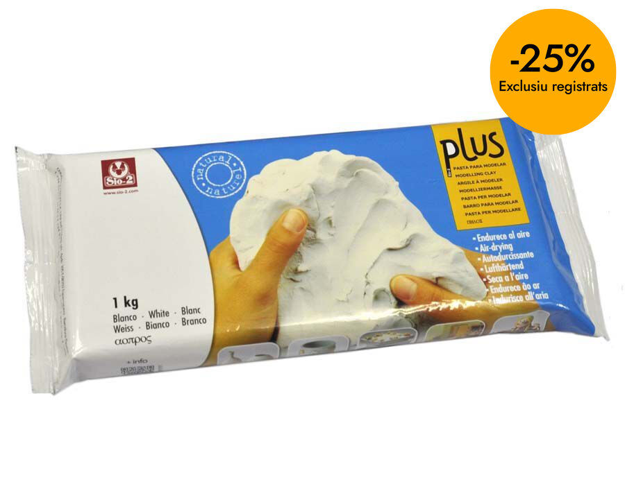 Barro endurecible Sio-2 Plus 1kg blanco