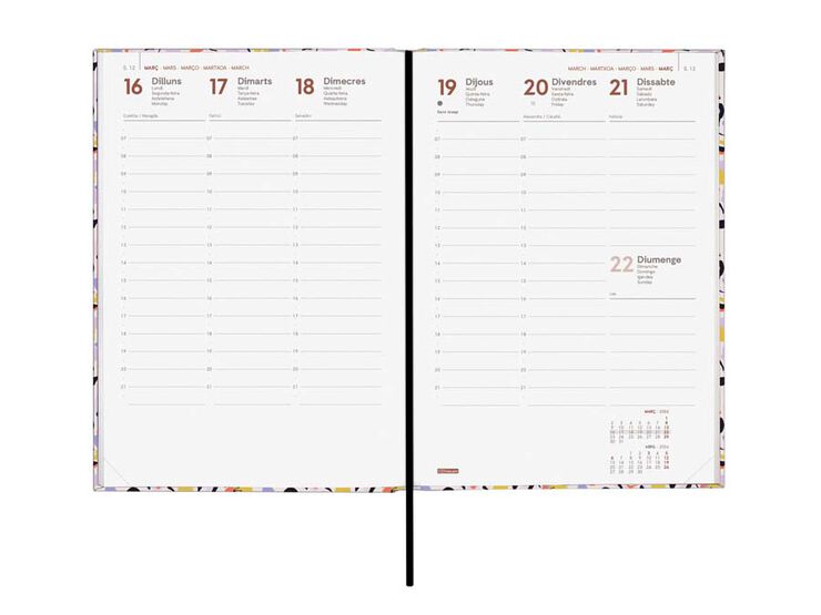 Agenda Finocam Porto DS Y10 sem/vista vertical cat 2026 Malva