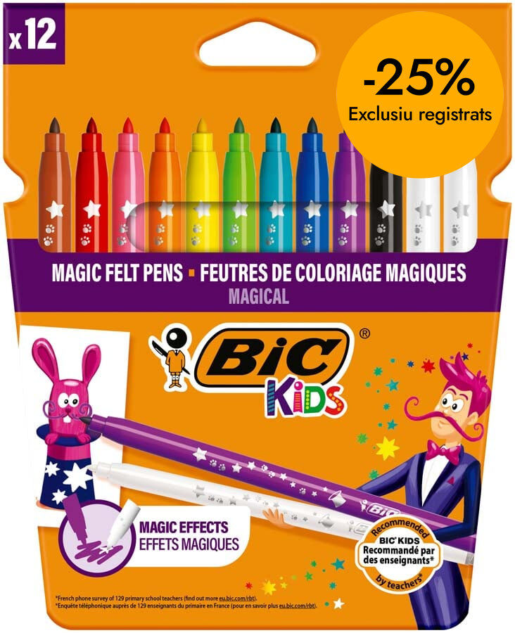 Rotuladores borrables Bic Kids Magic 12 colores