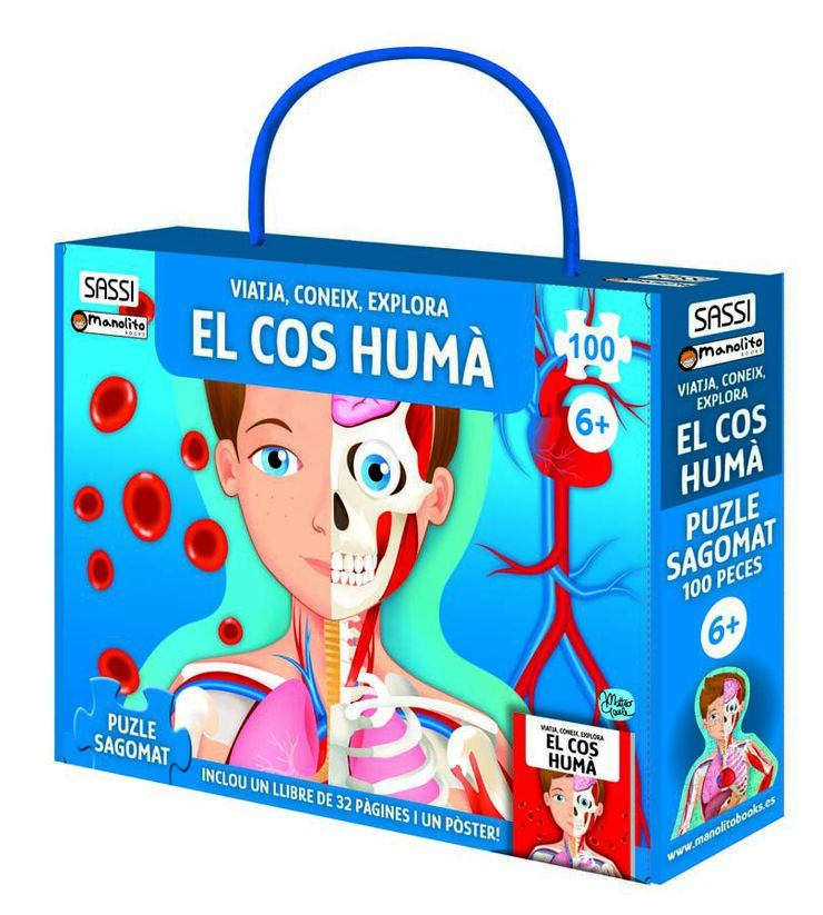 Libro y puzle El cos hum&agrave; 100 piezas