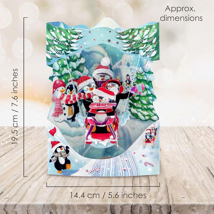 Postal Swing Navidad Pingüinos