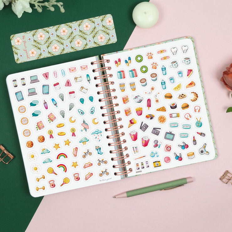 Agenda Finocam Flower Journal D&iacute;a P&aacute;gina 2027 Catal&aacute;n Verde