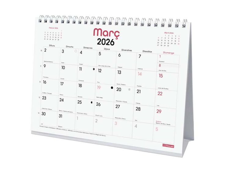 Calendari sobretaula Finocam Chic Escriure 2026 català blanc
