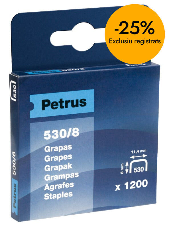 Grapas Petrus 530/8 para clavadora 1200u