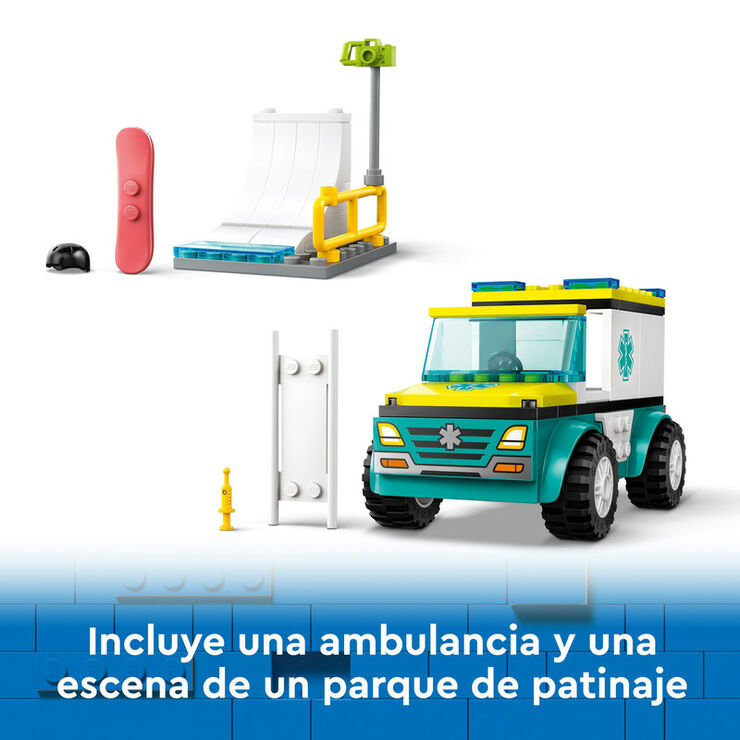 LEGO® City Ambulancia de Emergencias y Chico con Snowboard 60403