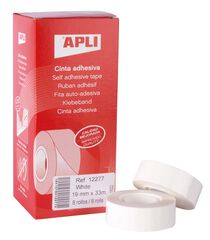 Cinta adhesiva Apli 19mmx33m blanco Cinta adhesiva Apli 19mmx33m blanco
