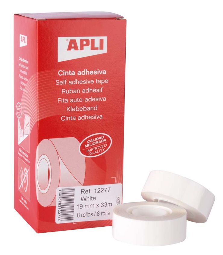 Cinta adhesiva Apli 19mmx33m blanc