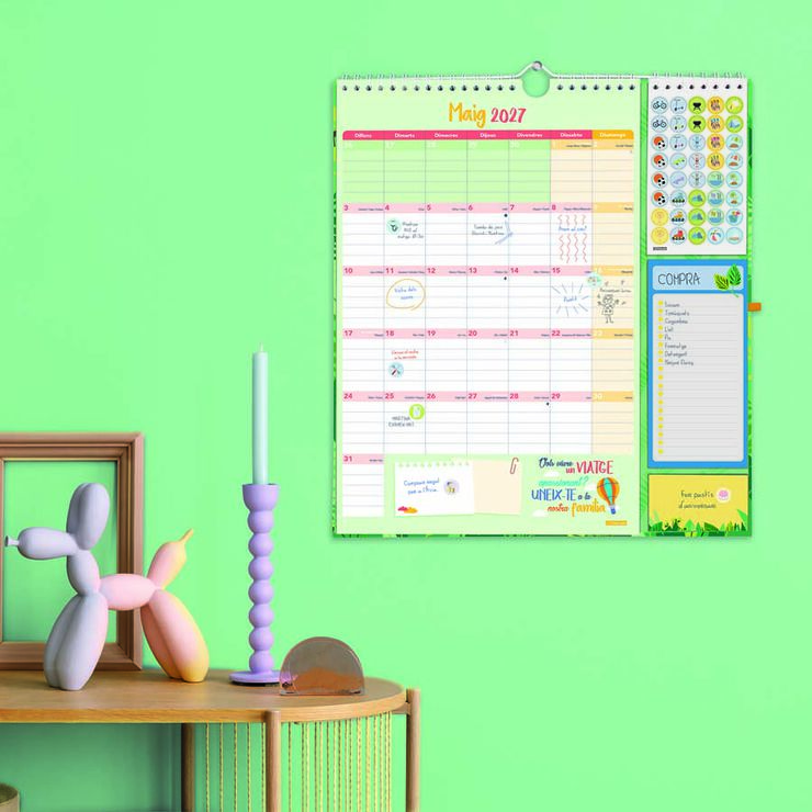 Calendario Pared Finocam 16M Plus Catal&aacute;n 2026-27 Familiar