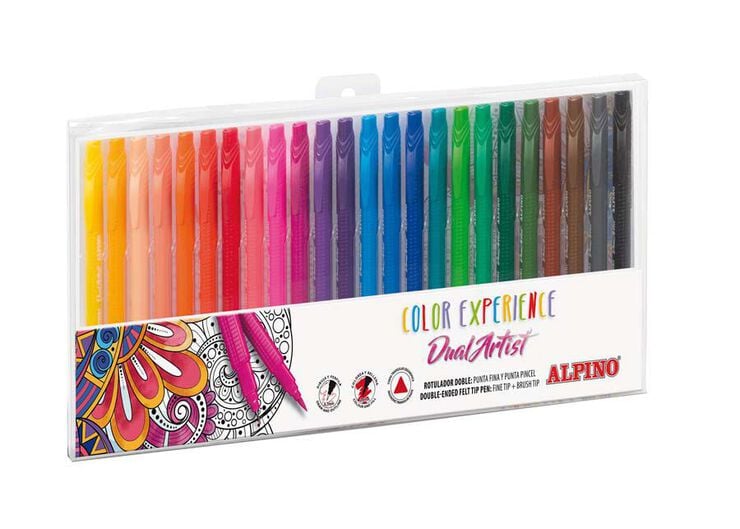 Retoladors de colors doble punta Alpino 24u