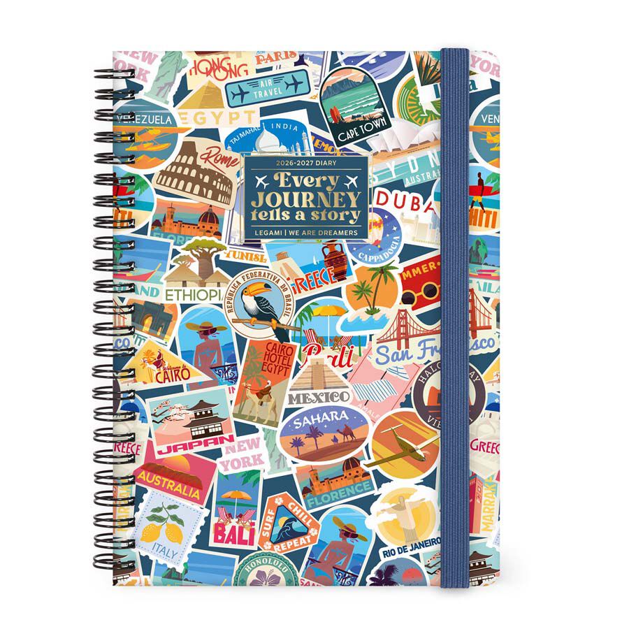 Agenda Legami 16 Mesos A5 Setm./Vista Multiling&uuml;e 2026-2027 Travel Stick