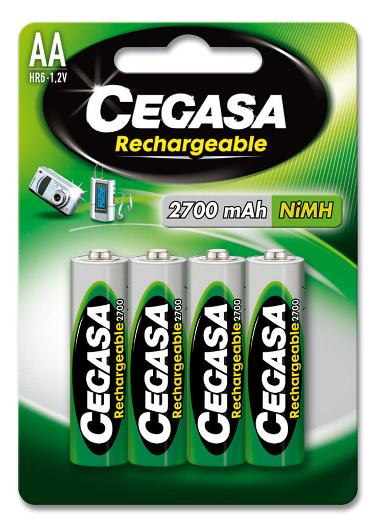 Piles recarregables Cegasa HR6. 4 unitats