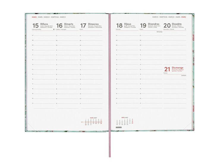 Agenda Finocam Porto Semana Vista Vertical 2027 Catal&aacute;n Bot&aacute;nico