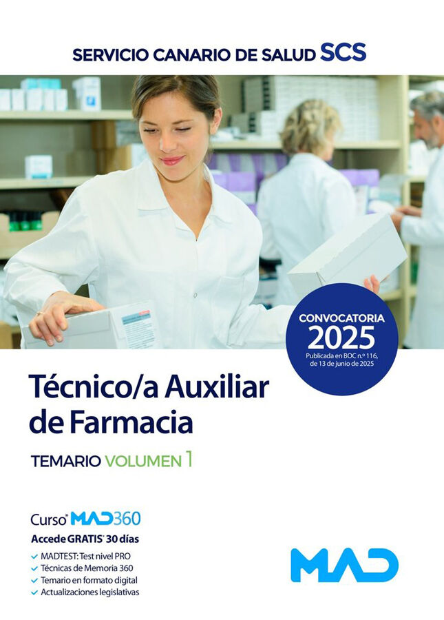 T&eacute;cnico/a Auxiliar de Farmacia del Servicio Canario de Salud. Temario volumen 1