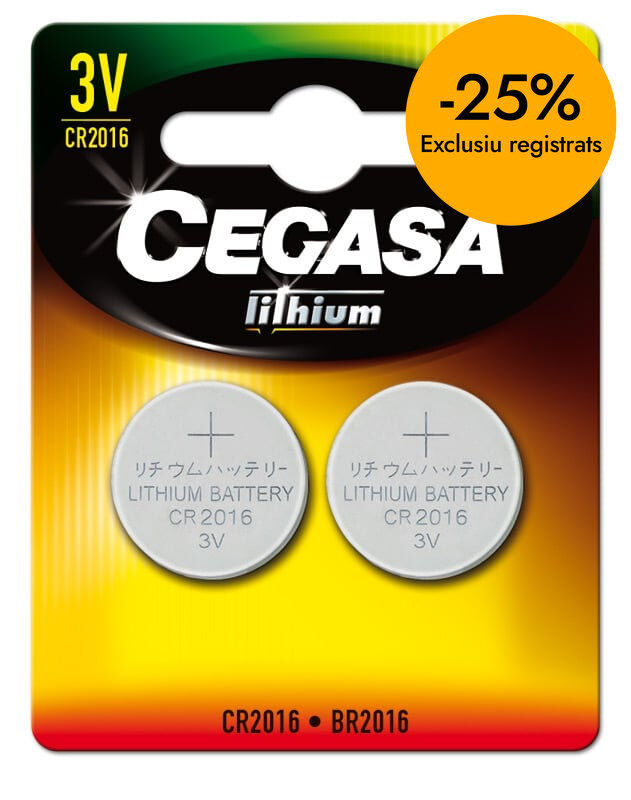 Pilas de bot&oacute;n Cegasa BL2 3V CR2016 2u