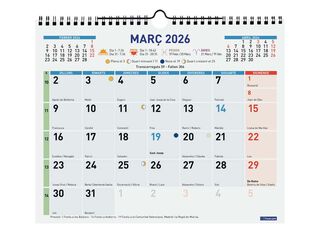 Calendario pared Finocam Color Escribir M 30x24 2026 catalán