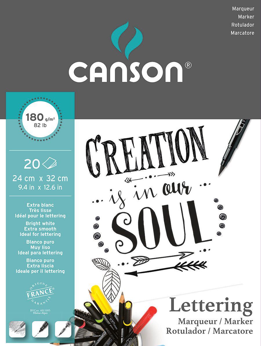 Bloc Canson Lettering Marker Satin 24x32 180g 20 hojas