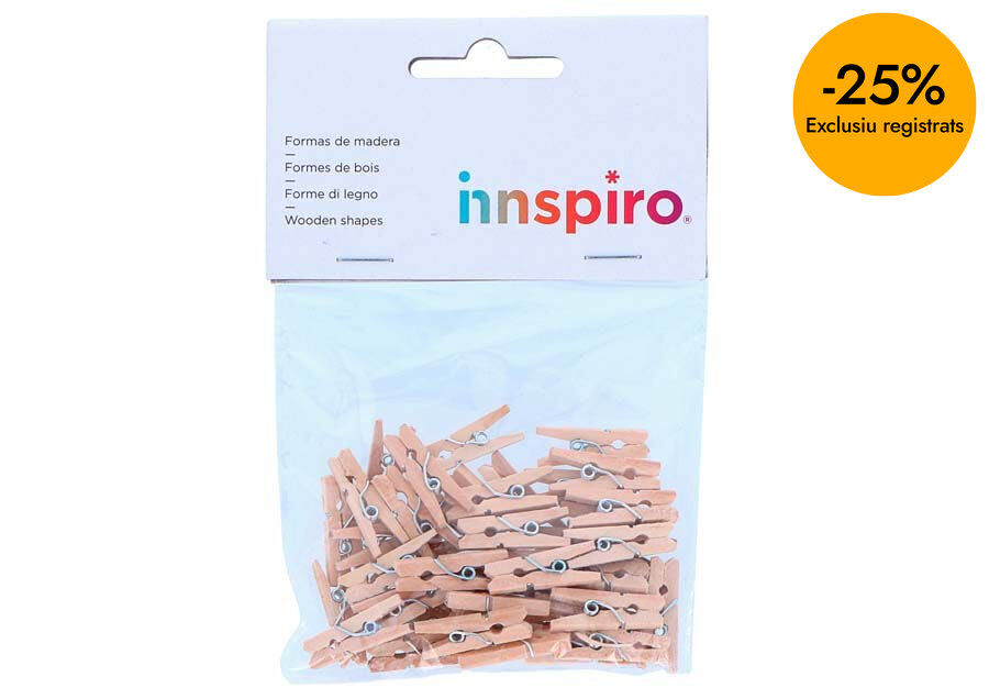 Pinces de la roba mini fusta natural Innspiro 45u